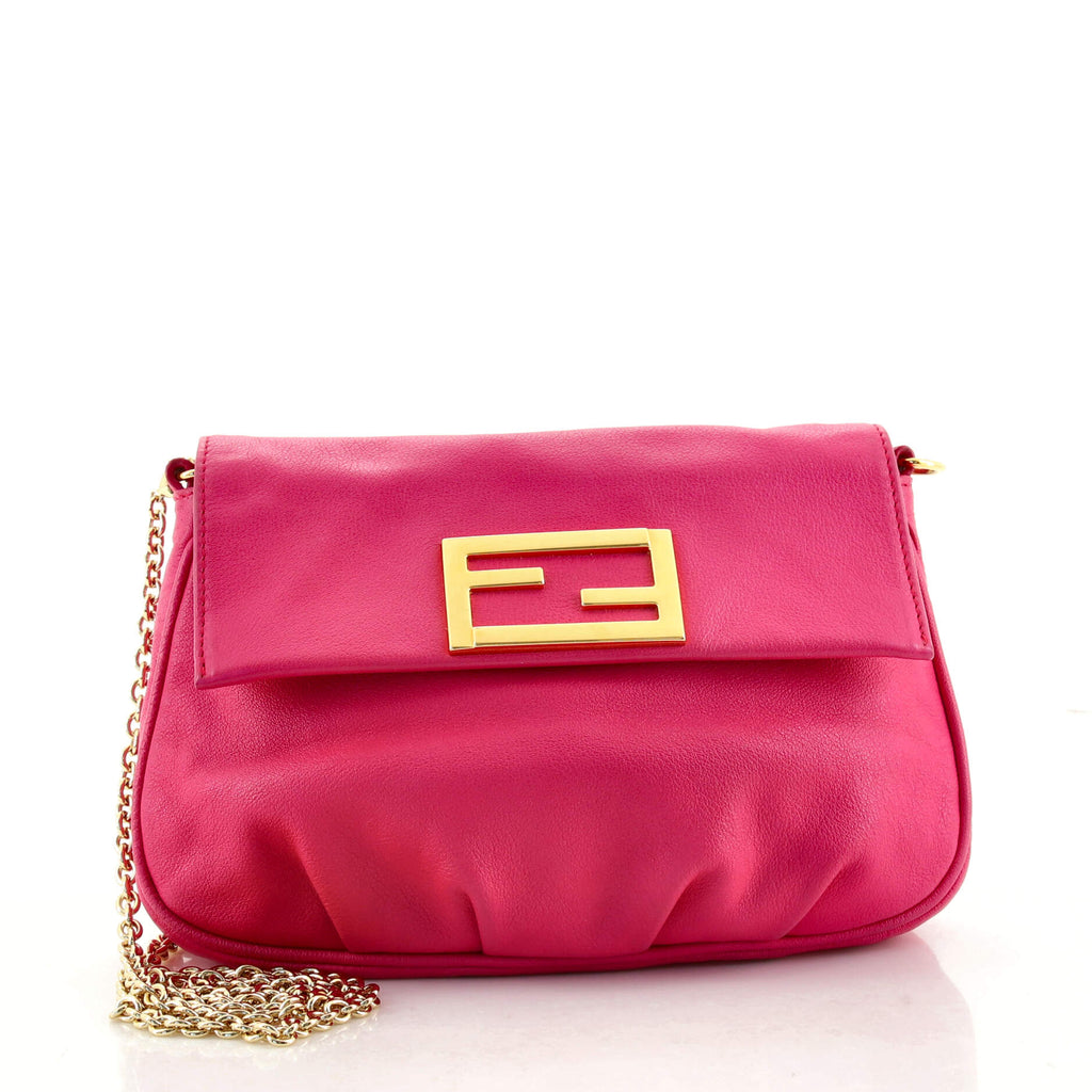 Fendi Red Leather Fendista Pochette Crossbody Bag Fendi