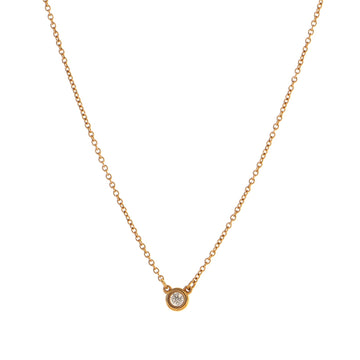 Tiffany & Co. Elsa Peretti Diamonds By The Yard Pendant Necklace 18K Rose Gold with Diamond .07CT