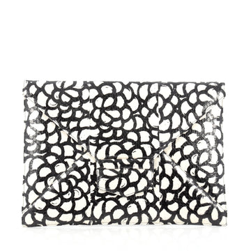 Oscar de la Renta Grafton Flat Envelope Clutch Snakeskin Large