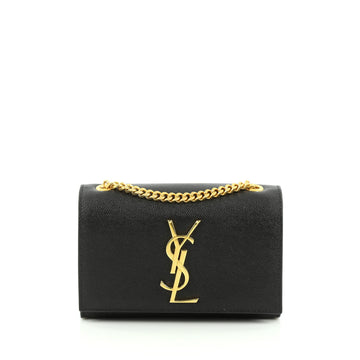 Saint Laurent Classic Monogram Crossbody Bag Grainy Leather Small Black
