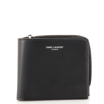 Saint Laurent Zipped Bifold Wallet Leather Compact