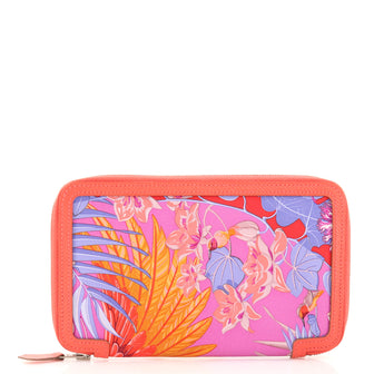 Hermes Soie Cool Wallet Printed Silk and Epsom Long