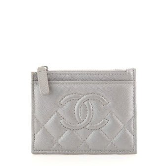 Chanel CC Card Holder Quilted Caviar