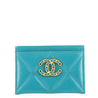 Chanel 19 Card Holder Quilted Lambskin