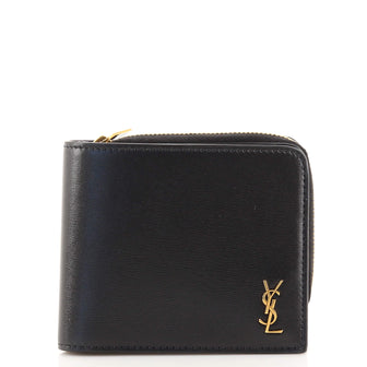 Saint Laurent Monogram Bifold Zip Wallet Leather Compact