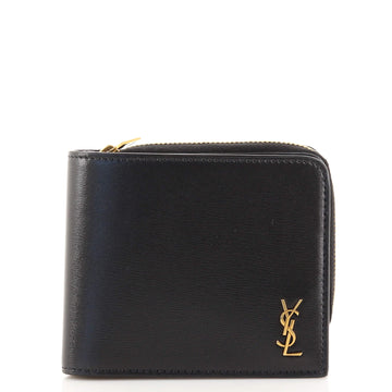 Saint Laurent Monogram Bifold Zip Wallet Leather Compact