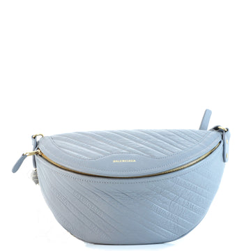 Balenciaga Souvenir Belt Bag Logo Embossed Leather XS