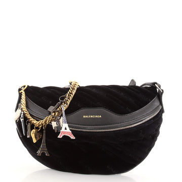Balenciaga Souvenir Belt Bag Quilted Velvet XS