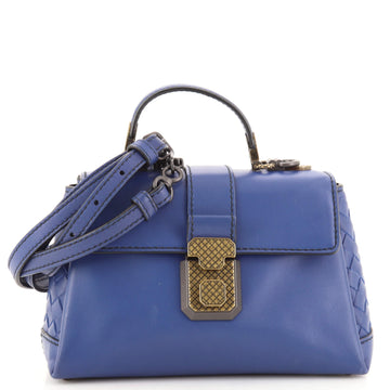 Bottega Veneta Piazza Top Handle Bag Leather with Intrecciato Detail Mini
