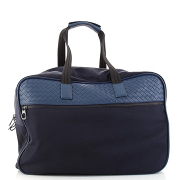 Bottega Veneta Trolley Rolling Luggage Hi-Tech Canvas with Intrecciato Nappa Detail Large