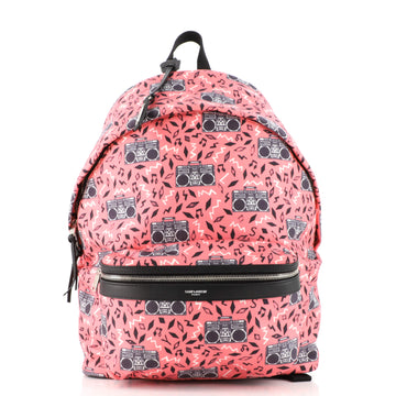 Saint Laurent City Backpack Printed Canvas