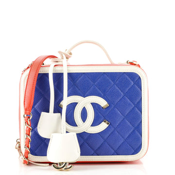 Chanel Filigree Vanity Case Quilted Caviar Medium