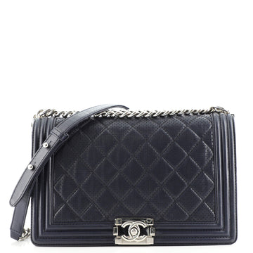 Chanel Boy Flap Bag Quilted Perforated Lambskin New Medium