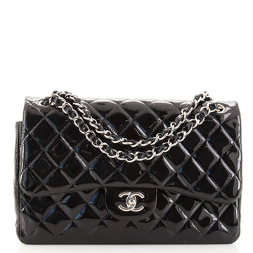 Chanel Classic Double Flap Bag Quilted Patent Jumbo