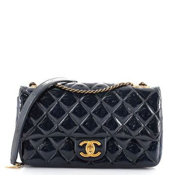 Chanel CC Eyelet Flap Bag Quilted Patent Medium