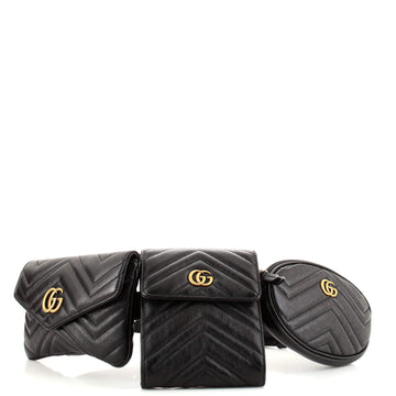 Gucci GG Marmont Multi Pocket Belt Bag Matelasse Leather