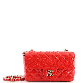 Chanel Classic Single Flap Bag Quilted Patent Mini