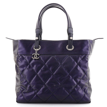 Chanel Biarritz Tote Quilted Coated Canvas Large