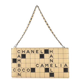 Chanel Crossword Pochette Quilted Leather
