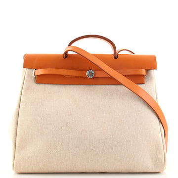 Hermes Herbag Toile and Leather MM