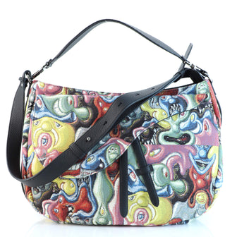 Christian Dior Kenny Scharf Saddle Soft Bag Jacquard Printed Canvas