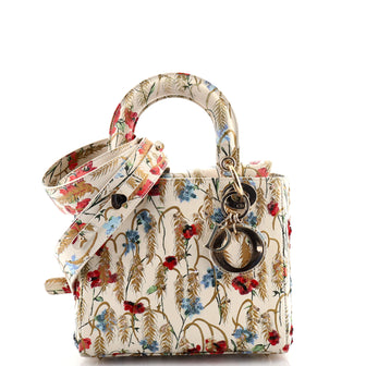 Christian Dior Hibiscus My ABCDior Lady Dior Bag Embroidered Printed Leather with Sequin