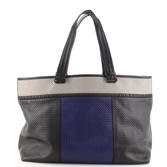Bottega Veneta Open Tote Colorblock Micro-Intrecciato Calfskin Large