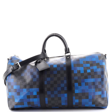 Louis Vuitton Keepall Bandouliere Bag Limited Edition Damier Graphite Pixel 50