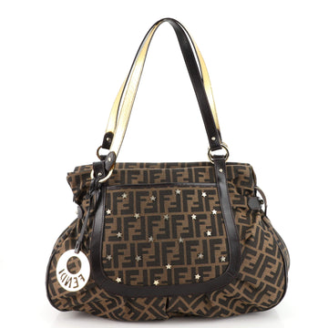 Fendi Chef Tote Studded Zucca Canvas Large