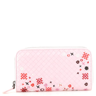 Bottega Veneta Meadow Flower Zippy Wallet Intrecciato Nappa Long