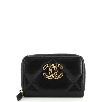 Chanel 19 Zip Coin Purse Quilted Lambskin