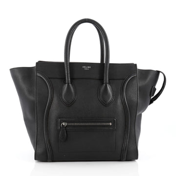 Celine Luggage Handbag Grainy Leather Mini