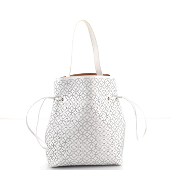 Alaia Bucket Tote Grommet Embellished Leather