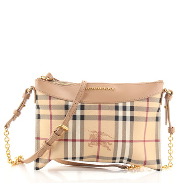Burberry Peyton Crossbody Bag Haymarket Coated Canvas