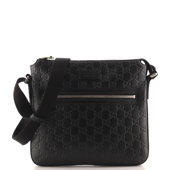 Gucci Signature Zip Messenger Bag Guccissima Leather Small