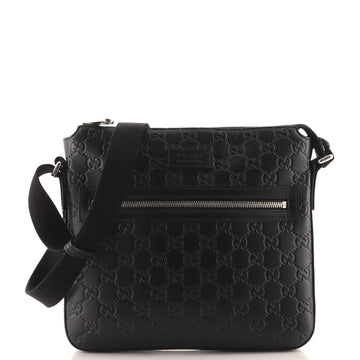Gucci Signature Zip Messenger Bag Guccissima Leather Small