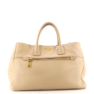 Prada Front Pocket Convertible Tote Vitello Daino Medium