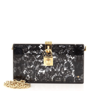 Dolce & Gabbana Box Clutch Plexiglass and Lace Small