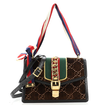 Gucci Sylvie Shoulder Bag GG Velvet Small