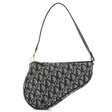 Christian Dior Vintage Saddle Bag Diorissimo Canvas Mini