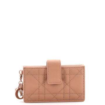 Christian Dior Ultra Matte Lady Dior 5-Gusset Card Holder Cannage Quilt Calfskin