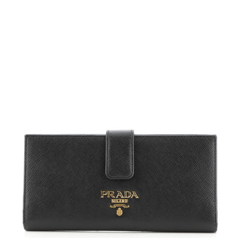 Prada Tab Bifold Wallet Saffiano Leather Long