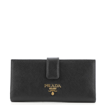 Prada Tab Bifold Wallet Saffiano Leather Long