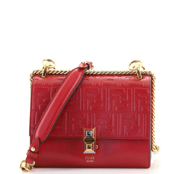 Fendi Kan I Bag Zucca Embossed Leather Small