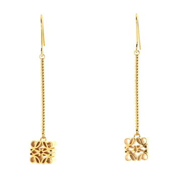 Loewe Anagram Drop Earrings Gold Plated Sterling Silver