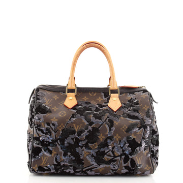 Louis Vuitton Speedy Handbag Fleur De Jais Monogram Canvas 30