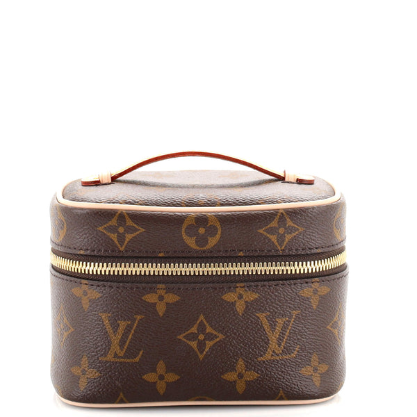 Louis Vuitton Brown Monogram Canvas Nice Nano Vanity Case Gold