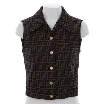 Fendi Women’s Vintage Button-Up Vest Polyester Blend