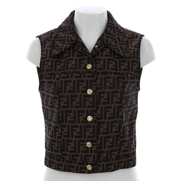 Fendi Women’s Vintage Button-Up Vest Polyester Blend
