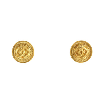Chanel Vintage Round CC Clip-On Earring Earrings Metal